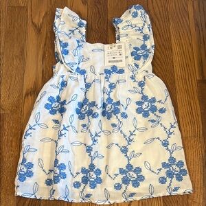 Floral Blue and White Dress